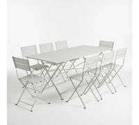 Ensemble Table Cargo + Chaises FERMOB Latitude 8 personnes - Gris Argile