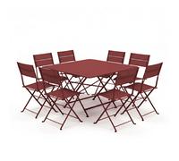 Ensemble Table Cargo + Chaises FERMOB Latitude 8 personnes - Piment