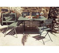 Ensemble Table Cargo + Chaises Latitude et banc FERMOB Monceau 6 personnes - Cactus / Romarin