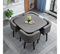 Ensemble table carrée pour 4 personnes, 1 table et 4 chaises, idéal pour les repas, les négociations au bureau ou le petit-déjeuner, ou pour la cuisine et le salon.