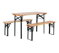 Ensemble Table Chaise de Jardin - Ensemble table + bancs - Stagecaptain - Modèle Hirschgarten - 117 cm, couleur bois