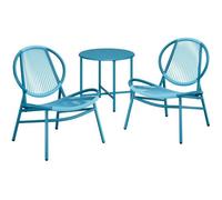 Ensemble Table Chaise de Jardin - SONGMICS - Acapulco - Bleu lac - Contemporain - Extérieur