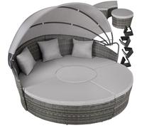 Tectake Bain de soleil rond modulable SANTORIN - gris