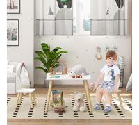 Ensemble table chaises enfant design lapin scandinave bois pin mdf blanc