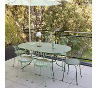 Ensemble table + chaises et fauteuils Fermob Opéra + 160 x 90 cm, Cactus, 6 personnes