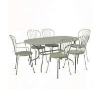 Ensemble Table + Chaises et fauteuils FERMOB Opéra + 6 personnes - Cactus