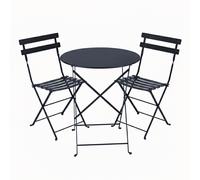 Ensemble Table + Chaises FERMOB Bistro 2 personnes - Carbone