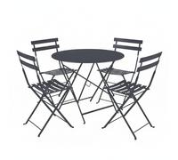Ensemble Table + Chaises FERMOB Bistro 4 personnes - Carbone