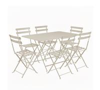Ensemble Table + Chaises FERMOB Bistro 6 personnes - Gris Argile