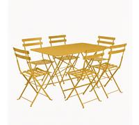 Ensemble Table + Chaises FERMOB Bistro 6 personnes - Miel