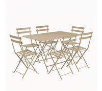 Ensemble Table + Chaises FERMOB Bistro 6 personnes - Muscade