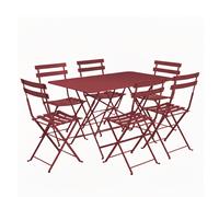 Ensemble Table + Chaises FERMOB Bistro 6 personnes - Piment