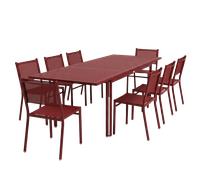 Ensemble Table + Chaises FERMOB Costa 8 personnes - Piment