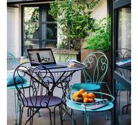 Ensemble Table + Chaises FERMOB Montmartre 4 personnes - Bleu Acapulco