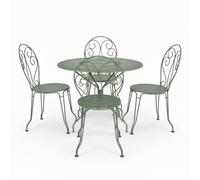 Ensemble Table + Chaises FERMOB Montmartre 4 personnes - Cactus