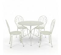 Ensemble Table + Chaises FERMOB Montmartre 4 personnes - Gris Argile