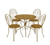 Ensemble Table + Chaises FERMOB Montmartre 4 personnes - Pain d'épices