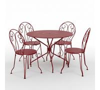 Ensemble Table + Chaises FERMOB Montmartre 4 personnes - Piment