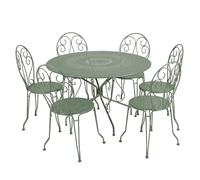 Ensemble Table + Chaises FERMOB Montmartre 6 personnes - Cactus