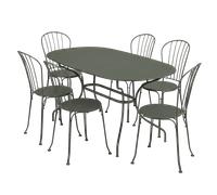 Ensemble Table + Chaises FERMOB Opéra + 6 personnes - Romarin