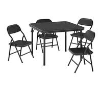 Ensemble Table Chaises Pliantes Activité Enfant 5PCS Coussin PU noir