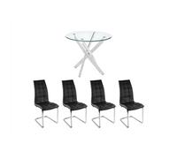Ensemble table COSIMA + 2 chaises NADYA - Noir
