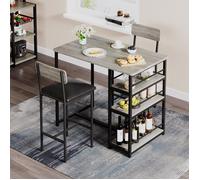 Ensemble table cuisine 2 tabourets bar hauteur comptoir coussin épais repose-pieds rembourré adapté appartement bistro salle