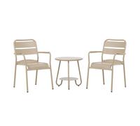 Venture Home - Ensemble table et 2 chaises en aluminium Faro Cafe Beige G