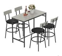 Ensemble table de bar avec 4 tabourets - HOMCOM - repose-pieds - structure en acier - 110 x 55 x 90 cm - blanc