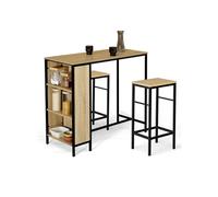 IDMarket - Ensemble Table de Bar Detroit et 2 tabourets Design Industriel