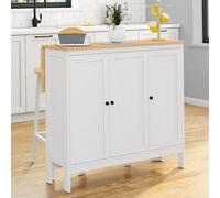 Ensemble Table De Bar Ilot Achille Et 2 Tabourets Bois Blanc Plateau Façon Hêtre