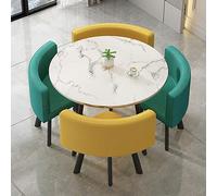 Ensemble table de bar ronde moderne 80 x 75 cm - Table à manger élégante avec chaises pour la maison, la cuisine, le jardin et le restaurant - Parfait pour les dîners, les divertissements et les