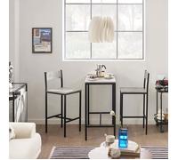 SoBuy OGT03-HG Ensemble Table de Bar + 2 Chaises Set de 1 Table + 2 Tabouret Haut de Bar Gris