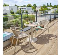 Ensemble table de bistro OVIALON + 2 fauteuils RIU Argile places - Aluminium traité époxy Hespéride