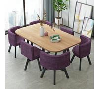 Ensemble Table De Conférence 6 Personnes avec Chaises, Table Rectangulaire pour Réunions, Réceptions, Négociations, Repas Et Coin Café