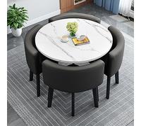 Ensemble table de conférence avec 4 chaises - Petite table de salle de réunion pour bureau, réception, table ronde de 80 cm pour réunions et négociations - Table de cuisine simple - Table à manger