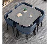 Ensemble table de conférence et chaises de bureau petit espace 4 pièces, 90 cm, petit carré bleu pour réunions d'affaires, réception, club
