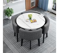 Ensemble table de conférence et chaises de bureau pour 4 personnes, table basse ronde pour réunions d'affaires, mobilier de salle de réception simple, idéal pour les négociations et les petits espaces