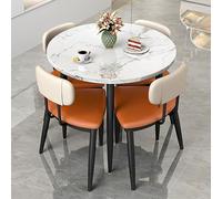 Ensemble table de conférence et chaises de salle à manger 5 pièces, table basse élégante pour bureau, réception et réunions d'affaires, 4 places idéales pour les négociations et les collaborations