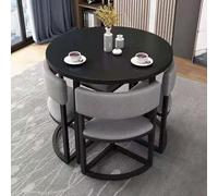 Ensemble table de conférence gris clair pour bureau, réception, petites salles de réunion et salle à manger ; comprend des chaises, une table de club élégante pour la cuisine ou le salon