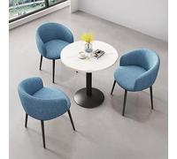 Ensemble table de conférence ronde avec 3 chaises, mobilier de réception, table basse et chaise, idéal pour les réunions et les négociations Couleur : Coton-17