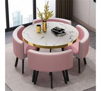 Ensemble table de conférence ronde avec 4 chaises 5 pièces pour cuisine ou salle à manger, dimensions 80 x 74,9 cm, table et chaises rondes modernes #18