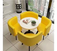 Ensemble table de conférence ronde avec 4 chaises, 5 pièces - Table ronde pour petit déjeuner et salle à manger - Table et chaises pour cuisine ou salle à manger - 80 x 74,9 cm - Design moderne #12