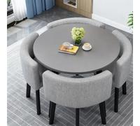 Ensemble Table de conférence Ronde avec 4 chaises, Petite Table de conférences, Tableau de négociation pour réception, mobilier Moderne pour Salle de réunion de Bureau(AG,27.5 * 27.5 * 29.5in)