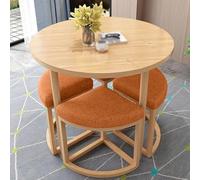 Ensemble Table de conférence Ronde élégante et Peu encombrante avec 4 tabourets antidérapants, capacité de 100 kg - Parfait pour Les Bureaux et Les Restaurants, Design Moderne pour Les Petit