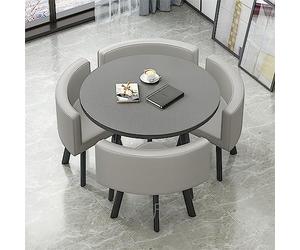 Ensemble table de conférence ronde et chaise pour bureau, réception, salon ou salle à manger - Table de négociation combinée avec assise confortable