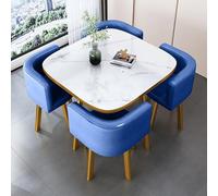 Ensemble table de conférence ronde et chaises 5 pièces avec 1 table et 4 chaises - Table ronde pour petit déjeuner - Table à manger pour cuisine/salle à manger - 80 x 74,9 cm - Collection de meubles