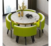 Ensemble table de conférence ronde - Table à manger 5 pièces avec 4 chaises pour cuisine et salle à manger, parfait pour bar de petit déjeuner, design peu encombrant, 80 x 75 cm