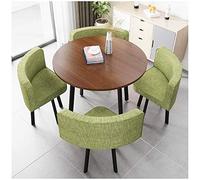 Ensemble table de conférence simple et ronde verte - Petit bureau et salle de réception - Ensemble table et chaise pour balcon, salon, salle à manger et hôtel
