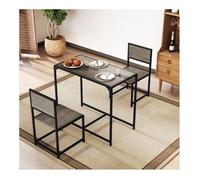 Ensemble table de cuisine 2 places 90 cm,chaises à dossier bas renfort U,structure métal anti-rayures,rangement gain de place,gris